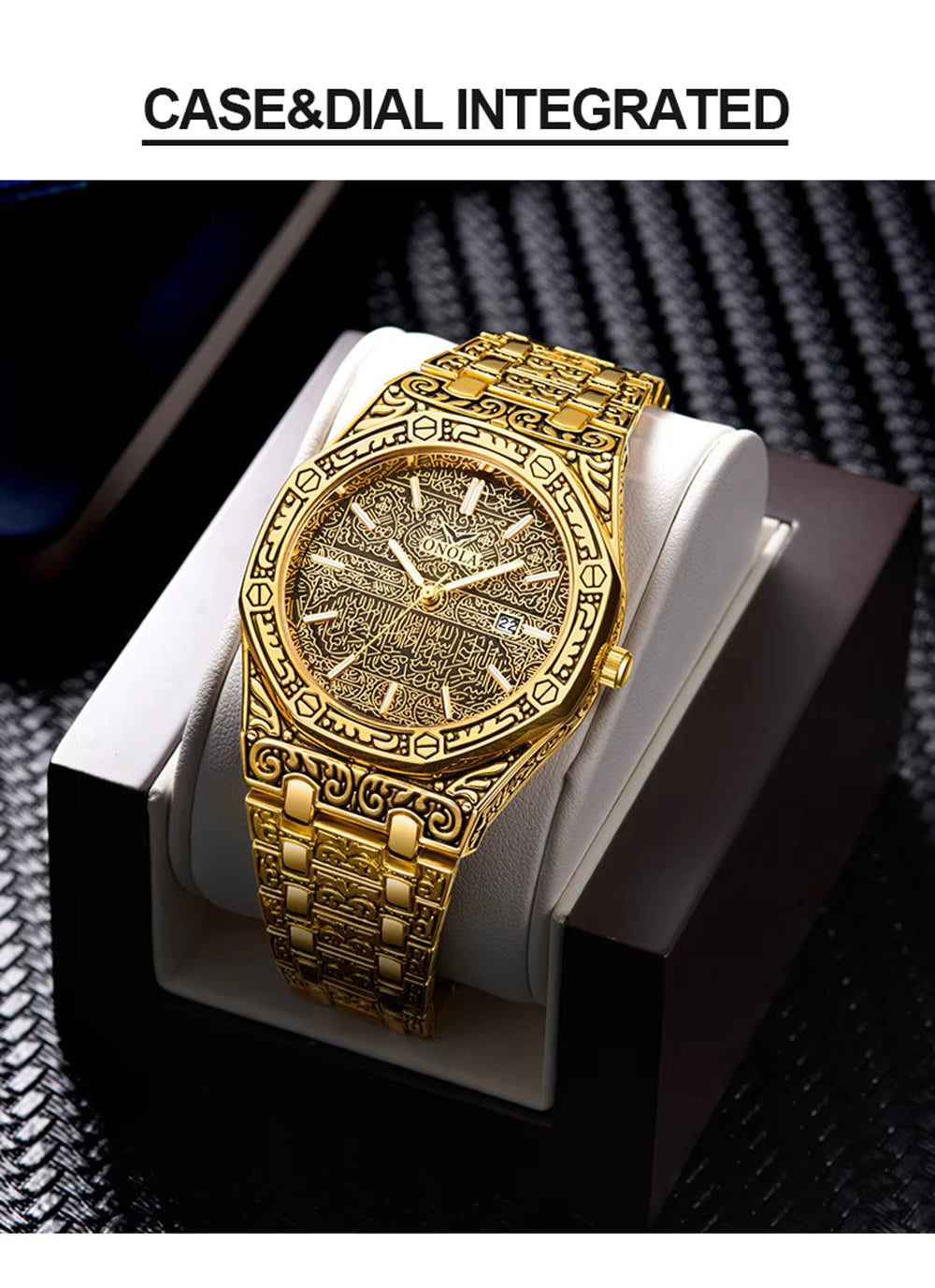 Designed for men of strength, dignity, and style. A luxurious Islamic wristwatch featuring intricate Arabic calligraphy — where faith meets modern elegance. Crafted with sacred Islamic artistry.